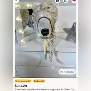 Handmade Elsa Wig with stand